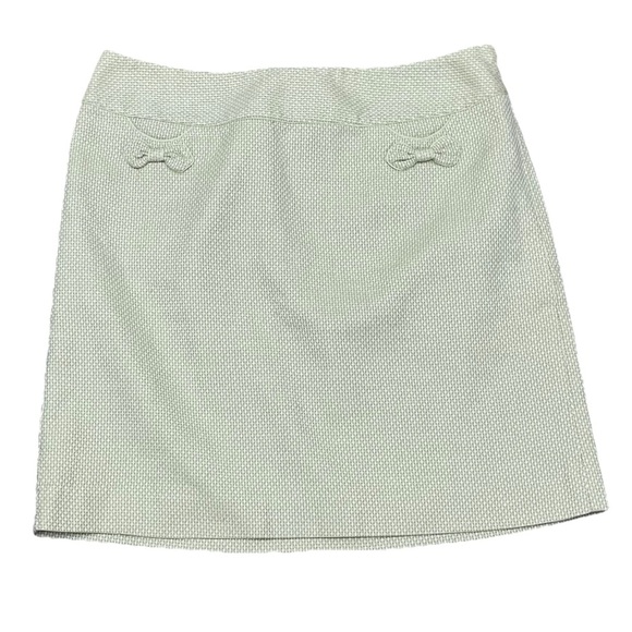 LOFT Green Woven Lined Mini Skirt Women’s 10 Preppy Nautical Coastal Beach Boho - Picture 2 of 9